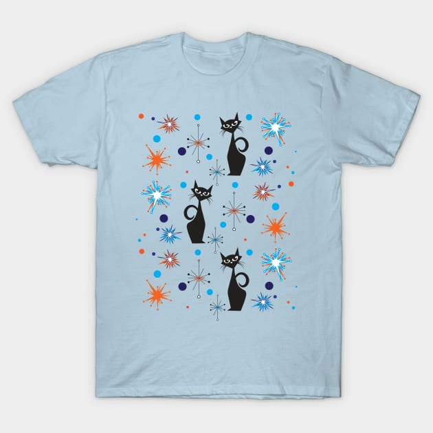 Starburst Atomic Cats T-Shirt by GrumpyDog